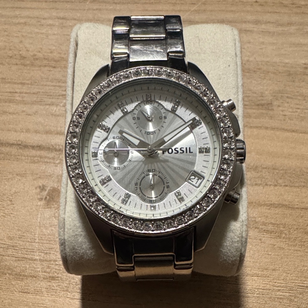 Women’s Fossil Decker ES 2681 Silvertone Link Watch